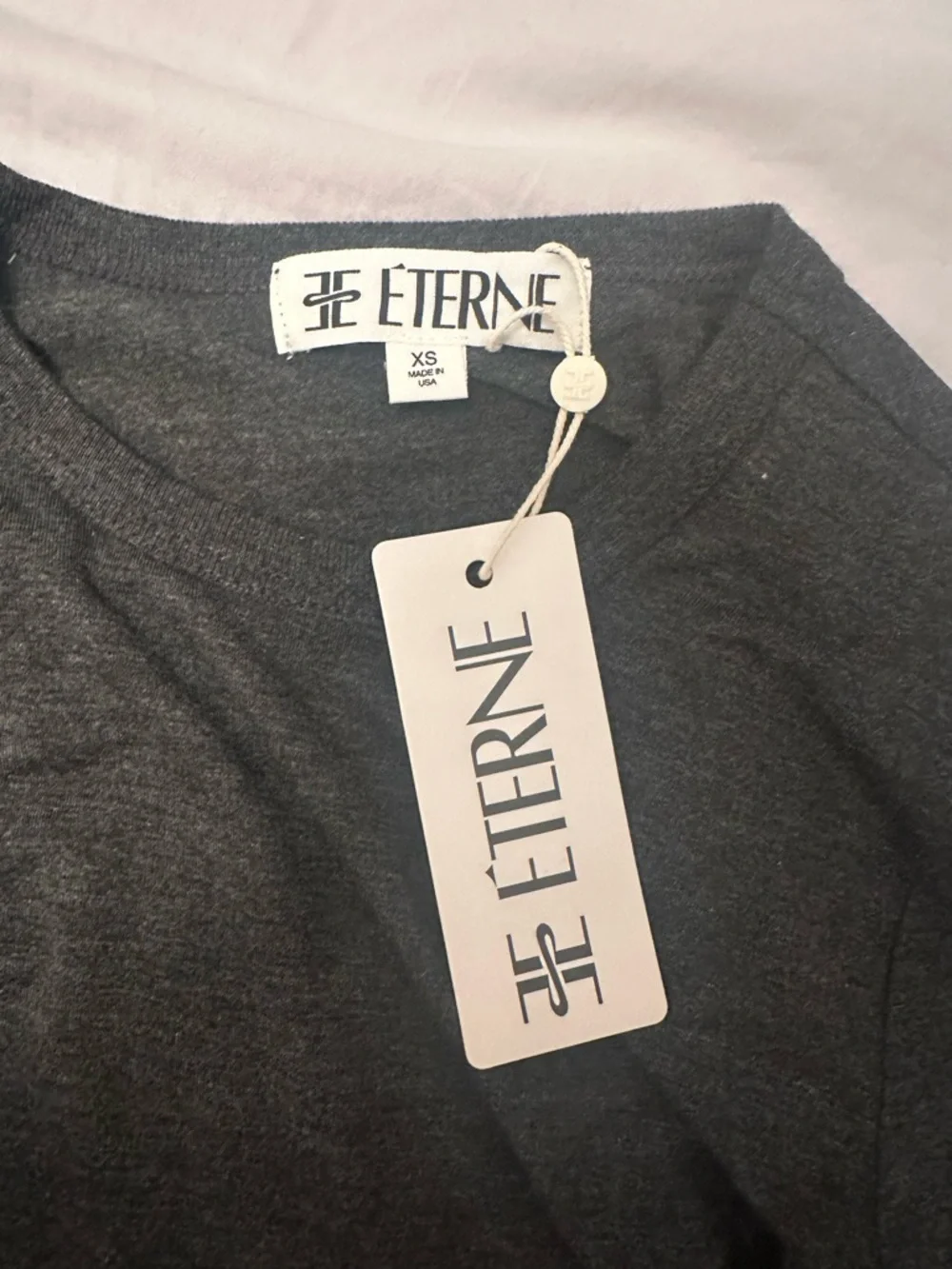 Women's Long Sleeve Crewneck Top in Dark Gray Eterne - Picture 2 of 2